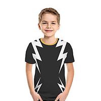 Kids Boys' T shirt Tee Short Sleeve 3D Print Graphic Black Children Tops Summer Active Regular Fit 3-12 Years miniinthebox - thumbnail