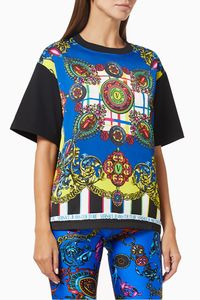 Colourful Baroque Ornaments Print T-shirt in Cotton