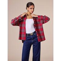 100% Cotton Plaid Collared Long Sleeve Shirt - thumbnail