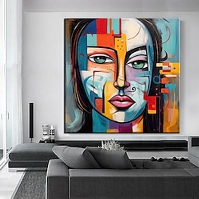 Large Hand Painted Abstract Women faces Canvas Painting Modern Decor wall pictures for living room Wall Art pattle knife oil painting Home Decoration ready to hang or canvas miniinthebox