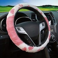 Cow Pattern Plush Car Steering Wheel Cover Without Inner Ring Elastic Elastic Band Car Handle Cover Car Accessories Women miniinthebox - thumbnail