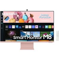 Samsung M8 32 Inch Flat Monitor With Smart TV Experience, UHD 3840x2160 VA Display, 60Hz Refresh Rate, 4ms Response Time, Built In Speaker, HDR10, Bluetooth 5.2, USB-C, Sunset Pink - LS32BM80PUMXUE