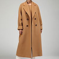 Women's Coat Daily Fall Winter Long Coat Regular Fit Warm Casual Jacket Long Sleeve Solid Color Quilted off white Blue Camel / Cotton miniinthebox - thumbnail