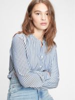 Shirred Button-Front Top Shirred Button-Front Top