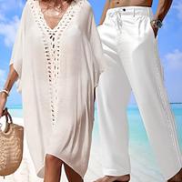 Matching Swimsuit for Couples Couple's Swimsuit Cover Up Bathing Suits Pants 2 PCS Plain Vacation Hawaiian Vacation Beach Spring Summer Quick Dry Lightinthebox