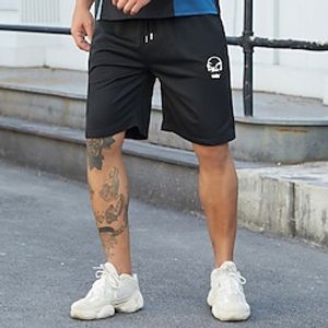 Men's Stylish Classic Style Active Shorts Elastic Drawstring Design Front Pocket Print Short Pants Sports Outdoor Casual Graphic Prints Skull Cotton Blend Comfort Breathable Mid Waist 1 2 3 4 5 S M L miniinthebox