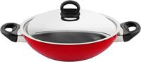 Prestige Classique 3X Ultra Tough Covered Wok Kadai, 10.25 Inch, 26 cm, Red, PR21498