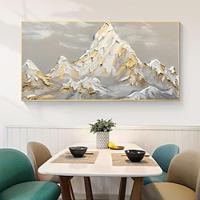 Handpainted White Snow Mountain Art On Canvas Gold Texture Painting Abstract Landscape Oil Painting Wall Art Minimalism Spiritual Decor No Frame Lightinthebox