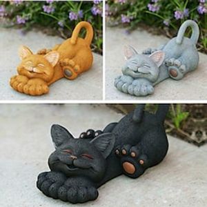 Smiling Cat Statue Garden Decoration Whimsical Happy Cat Resin Crafts Landscaping Courtyard Decoration Wedding Garden Decoration Lightinthebox