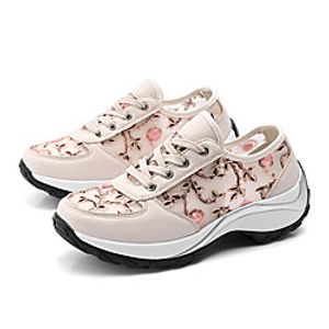 Women's Trainers Athletic Shoes High Heel Round Toe Booties Ankle Boots Daily Faux Leather Sequin Solid Colored Almond White Black miniinthebox