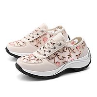 Women's Trainers Athletic Shoes High Heel Round Toe Booties Ankle Boots Daily Faux Leather Sequin Solid Colored Almond White Black miniinthebox - thumbnail