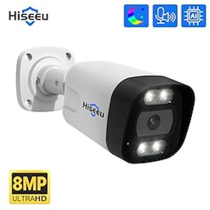4K 8MP Hiseeu POE IP CCTV Video Surveillance Camera Security Motion Alarm Protection Outdoor Street ONVIF for POE NVR miniinthebox