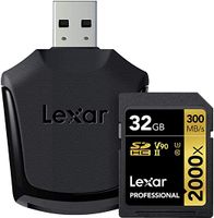 Lexar 32GB Professional SDHC UHS-II/V90/U3 2000X Memory card 300MB/s, B010I2AD24