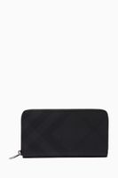 Zip Wallet in London Check and Leather Zip Wallet in London Check and Leather