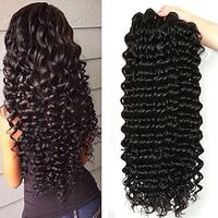 3 Bundles Hair Weaves Brazilian Hair Deep Wave Human Hair Extensions Remy Human Hair 100% Remy Hair Weave Bundles 300 g Natural Color Hair Weaves / Hair Bulk Human Hair Extensions 8-28 inch Natural miniinthebox - thumbnail