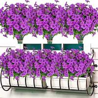 10 Branches Outdoor Artificial Flowers Seven-Stem Eucalyptus, Purple Violets, Realistic Floral Bouquet for Decorative Centerpieces and Flower Arrangements Lightinthebox