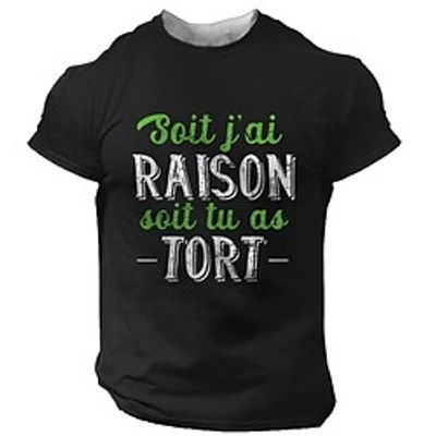 Men's Unisex T shirt Tee 3D Print Graphic Patterned Letter Crew Neck Street Daily Print Short Sleeve Tops Designer Casual Vintage Big and Tall Black Gray Army Green  Summer Lightinthebox