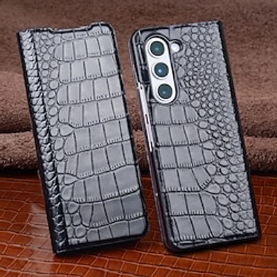 Phone Case For Samsung Galaxy Z Fold 5 Magnetic Kickstand Shockproof Genuine Leather miniinthebox