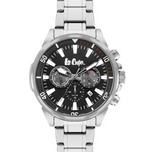 Lee Cooper Men's Multi Function Display Watch & Metal Strap, Silver - LC07846.350