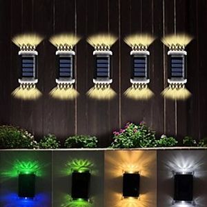 4pcs Outdoor Wall Lights Solar Garden Porch Light Waterproof LED Step Light Outdoor Courtyard Balcony Fence Lighting Decoration Lightinthebox
