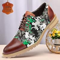 Men's Dress Shoes Leather Italian Full-Grain Cowhide Comfortable Slip Resistant Lace-up Brown Lightinthebox