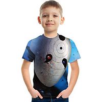 Kids Boys' T shirt Tee Short Sleeve Graphic Blue Children Tops Active 3-12 Years miniinthebox - thumbnail
