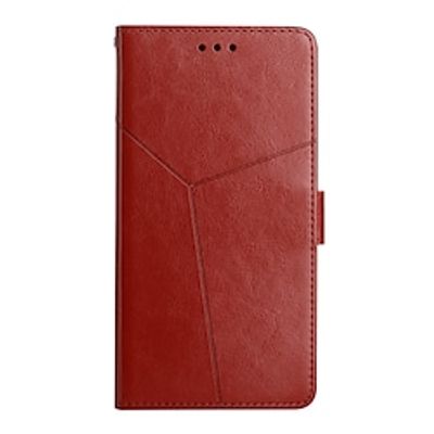 Phone Case For Apple Wallet Card iPhone 13 Pro Max 12 Mini 11 X XR XS Max 8 7 Shockproof Card Holder Slots Magnetic Flip Solid Colored Geometric Pattern PU Leather miniinthebox