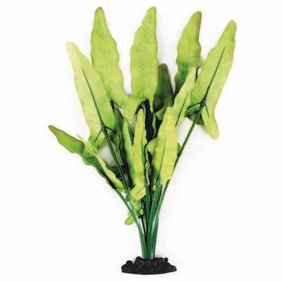 Aqua One Silk Plant-Green/White Sword 20Cm