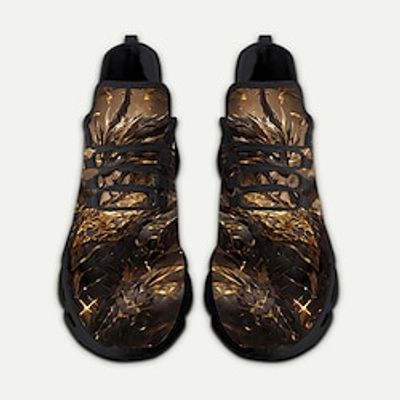 Men's Sneakers Casual Shoes Print Shoes 3D Print Plus Size Flyknit Shoes Running Walking Sporty Casual Outdoor New Year Daily Cloth Breathable Comfortable Slip Resistant Yellow Purple Lightinthebox