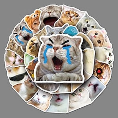 50 Pcs Cute Cat Funny Pack Cat Plant Graffiti Sticker Waterproof Stickers For Laptops Water Bottles Helmets Luggage miniinthebox 50 Pcs Cute Cat Funny Pack Cat Plant Graffiti Sticker Waterproof Stickers For Laptops Water Bottles Helmets Luggage miniinthebox