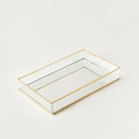 Rectangular Decorative Tray with Mirror Base - 30x20 cms