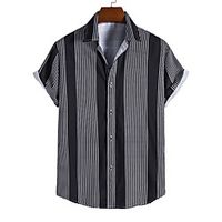 Men's Shirt 3D Print Graphic Prints Print Short Sleeve Vacation Tops Beach Black Lightinthebox - thumbnail
