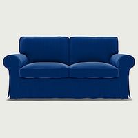IKEA Ektorp 2 Seat Sofa Cover Checked Velvet Regular Fit With Piping Machine Washable miniinthebox