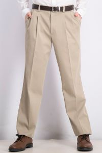 Mens Big & Tall Easy Classic Pleated Fit Pants  Khaki