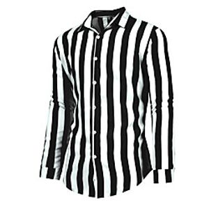 Men's Shirt Striped Long Sleeve Casual Tops Simple Casual Breathable Comfortable Blue Yellow Gray miniinthebox