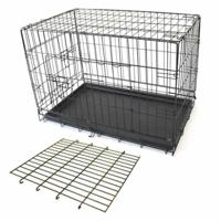 McLovins 42 Double Door Foldable Dog Crate With Divider Size 2X Large