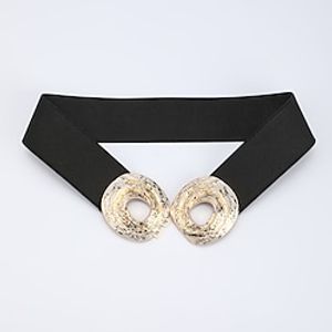Unisex Wide Belt Corset Belt Polyester Metal Bucke Geometric Embossed Gothic Formal Party Wedding Black Lightinthebox