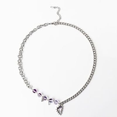 1pc Pendant Necklace For Women's Street Gift Daily Titanium Steel Mismatched Heart Lightinthebox