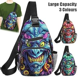 Men's Women's Crossbody Bag Shoulder Bag Chest Bag Polyester Outdoor Daily Holiday Zipper Print Large Capacity Lightweight Multi Carry Animal Patterned Red Blue Green Lightinthebox