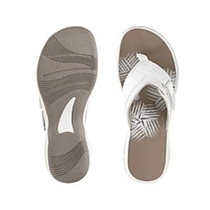 Women's Sandals Flat Heel Round Toe PU Color Block White Black Red miniinthebox