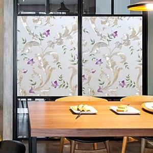 Window Covering Plants Film Static Privacy Decoration Self Adhesive for UV Blocking Heat Control Glass Window Stickers 10040CM Lightinthebox