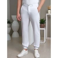 Men's Dress Pants Joggers Trousers Suit Pants Pocket Plain Comfort Breathable Outdoor Daily Going out Fashion Casual Black White Lightinthebox - thumbnail