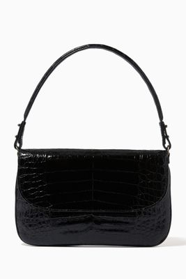 Luisa Shoulder Bag in Croc-embossed Leather