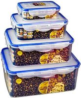 Royalford 4 Pieces Airproof Rectangle Container Set-(Clear)-(RF1412-APBS4)
