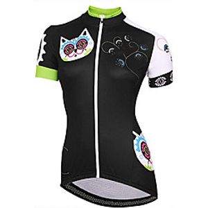 21Grams Women's Short Sleeve Cycling Jersey Summer Spandex Black Cat Bike Top Mountain Bike MTB Road Bike Cycling Quick Dry Moisture Wicking Sports Clothing Apparel / Stretchy / Athleisure miniinthebox
