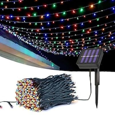 1pc, Solar Christmas Lights Outdoor, 3050100200300500 1000LED Solar String Lights, 8 Modes Green Wire Twinkle Lights, Waterproof Festival Linghts, For Xmas Tree Garden Yard Wedding Party Lightinthebox