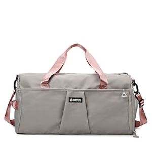 Women's Tote Gym Bag Oxford Cloth Travel Zipper Large Capacity Foldable Lightweight Color Block Black Pink Dusty Rose Lightinthebox