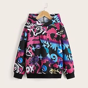 Toddler Girls' Hoodie Cartoon Outdoor Long Sleeve Active 7-13 Years Winter Black Blue Pink Lightinthebox