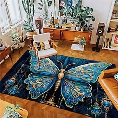 Art Butterfly Area Rug Kitchen Mat Non-Slip Oil Proof Floor Mat Livingroom Rug Indoor Outdoor Mat Bedroom Decor Bathroom Mat Entrance Rug Door Mat Lightinthebox