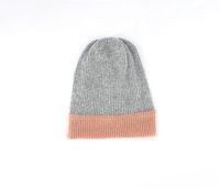 Kids Girls Textured Hat  Pink/Grey - thumbnail